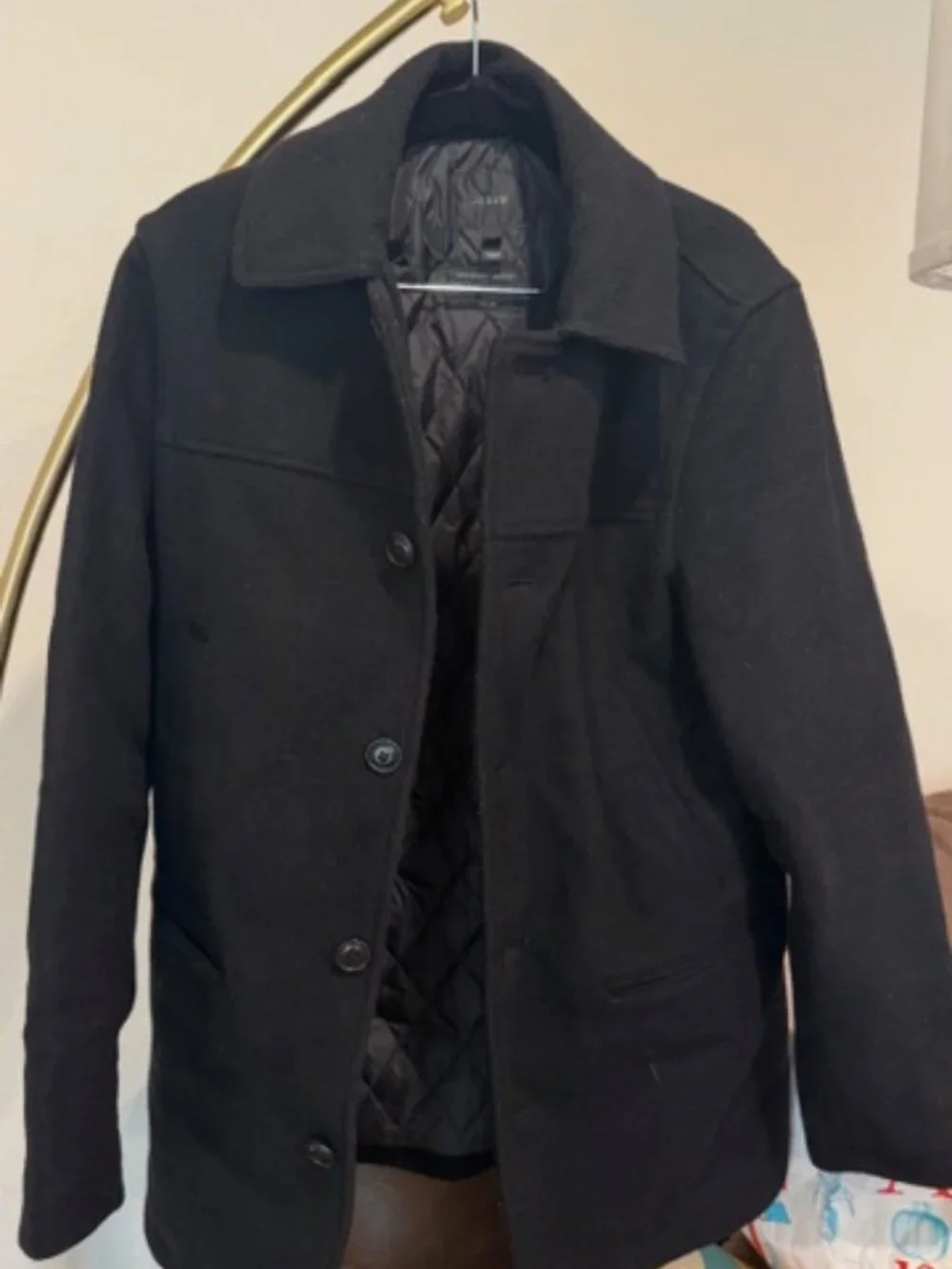 J.Crew University Jacket Wool Peacoat Black Slim Small
